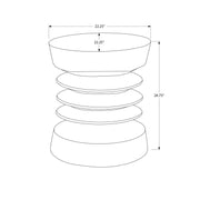 Contemporary round accent table by 8th Street, suitable for indoor or outdoor use, with a sleek modern design and smooth surface.