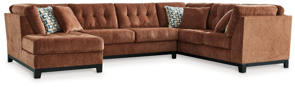 Laylabrook 3-Piece Sectional Sofa with Corner Chaise — Plush Upholstered Living Room Set in Spice