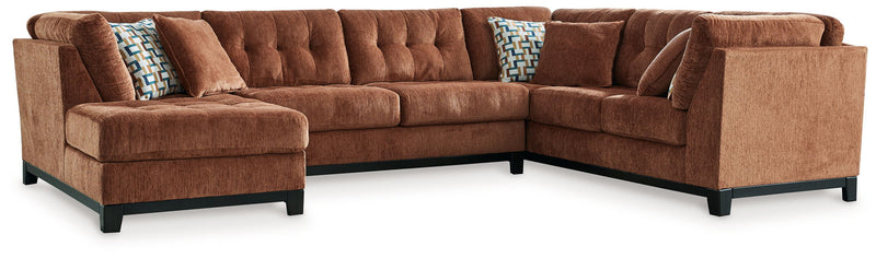 Laylabrook 3-Piece Sectional Sofa with Corner Chaise — Plush Upholstered Living Room Set in Spice