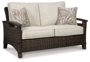 Paradise Trail - Loveseat w/Cushion - Medium Brown - R&R Furniture Gallery (Fountain Valley, CA)