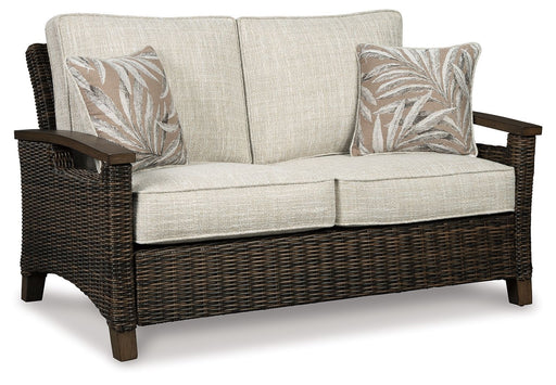 Paradise Trail - Loveseat w/Cushion - Medium Brown - R&R Furniture Gallery (Fountain Valley, CA)
