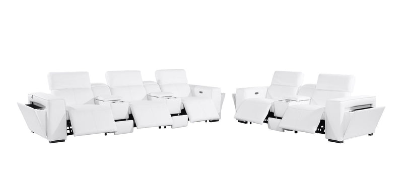 1224 - 8-Piece Modular Power Reclining Sofa & Loveseat Set In With 5 Power Recliners & Power Headrests