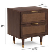 TOV Furniture Sierra accent nightstand with a modern wooden finish and sleek design, featuring a single drawer and open shelf.