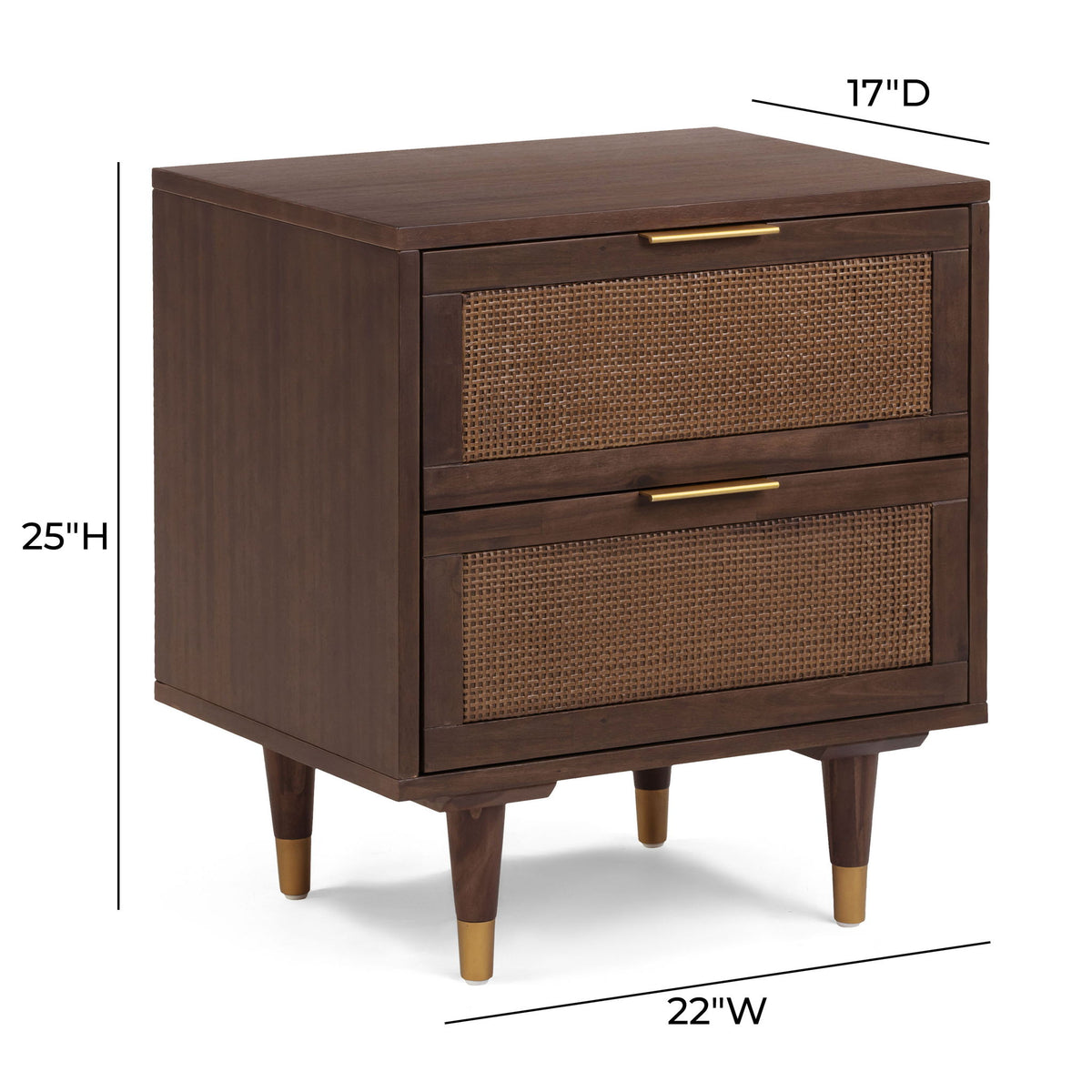 TOV Furniture Sierra accent nightstand with a modern wooden finish and sleek design, featuring a single drawer and open shelf.
