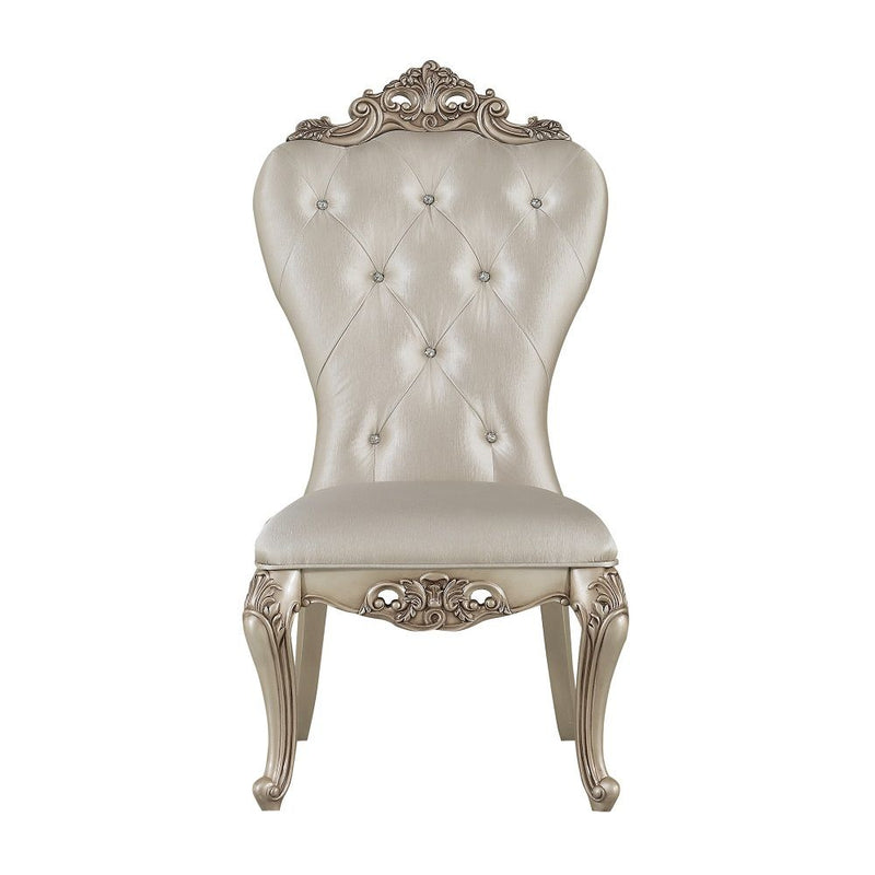 Gorsedd - Side Chair (Set of 2) - Cream Fabric & Golden Ivory - R&R Furniture Gallery (Fountain Valley, CA)