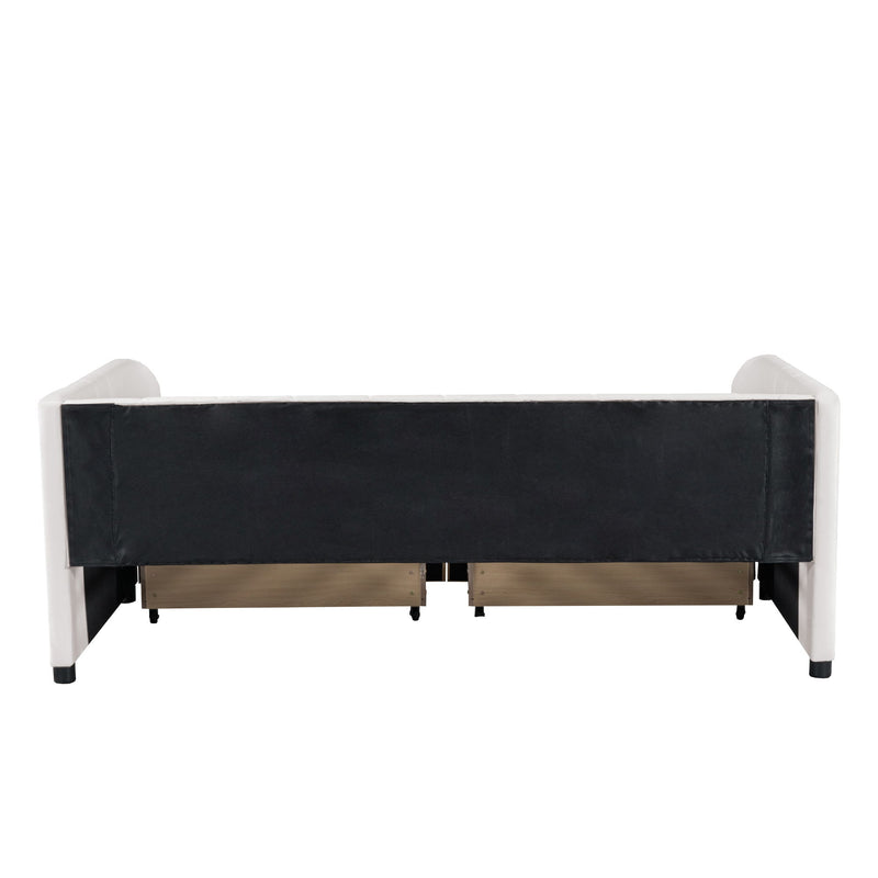 Upholstered Daybed With Ergonomic Design Backrest - R&R Furniture Gallery (Fountain Valley, CA)