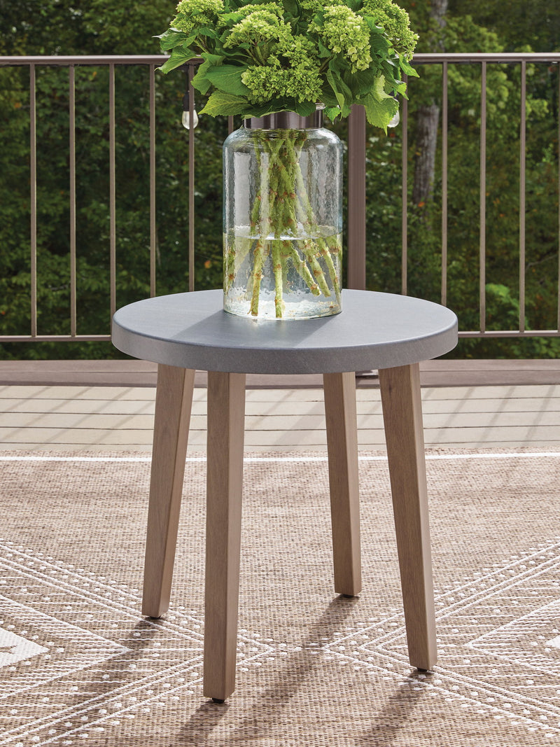 Harmony Headlands - Round End Table - Natural / Gray - R&R Furniture Gallery (Fountain Valley, CA)