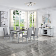 Lanton - Side Chair (Set of 2) - Gray Linen & Antique White - R&R Furniture Gallery (Fountain Valley, CA)