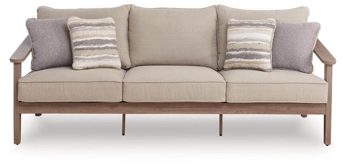 Harmony Headlands - Sofa With Cushion - Natural / Gray - R&R Furniture Gallery (Fountain Valley, CA)