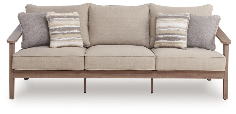 Harmony Headlands - Sofa With Cushion - Natural / Gray - R&R Furniture Gallery (Fountain Valley, CA)