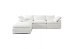 Willow 4PC Modular Reverisble Chaise Sectional in White Linen Fabric