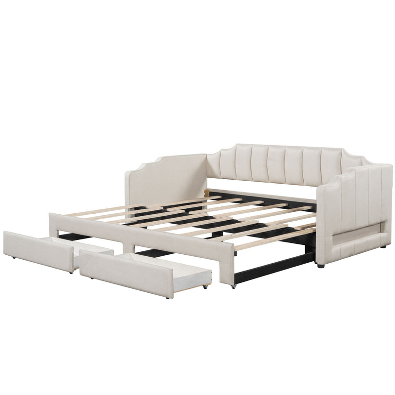 Extendable Daybed With LED Light And 2 Storage Drawers - R&R Furniture Gallery (Fountain Valley, CA)