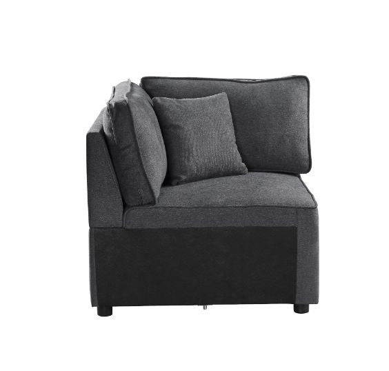 Silvester - Modular Wedge With Pillow - Gray Fabric - R&R Furniture Gallery (Fountain Valley, CA)