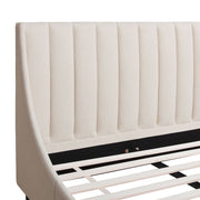 Aspen - King Vertical Tufted Headboard Platform Bed Set - Light Beige - R&R Furniture Gallery (Fountain Valley, CA)