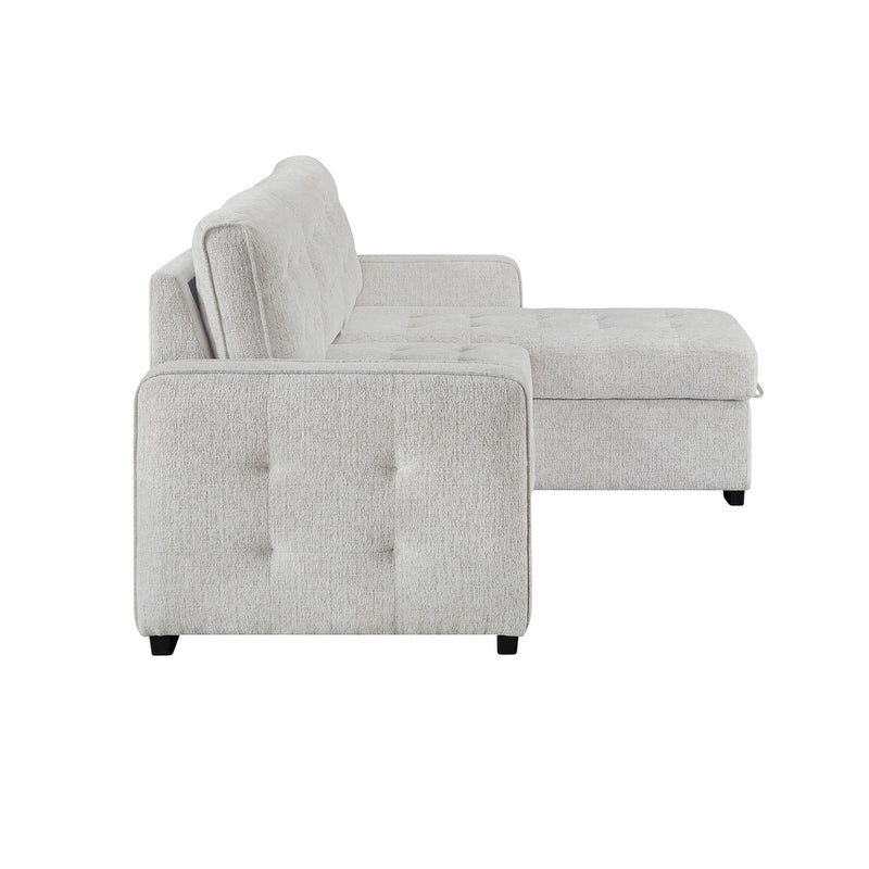 Gustavo - Sofa, Pull Out Bed, Storage Chaise, USB And Cup Holders - Beige - R&R Furniture Gallery (Fountain Valley, CA)