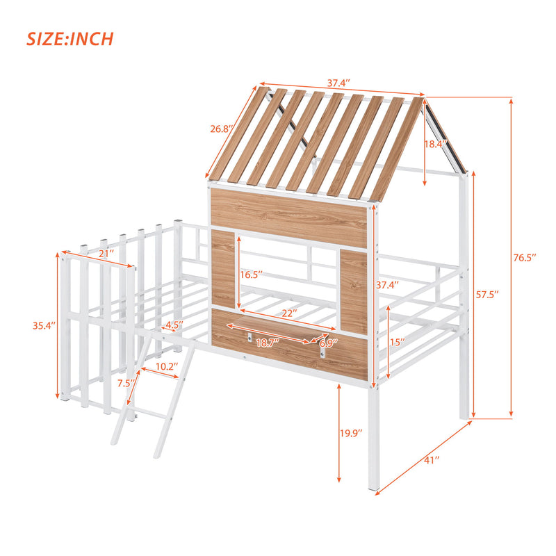 Loft Bed With Roof, Window, Guardrail, Ladder - R&R Furniture Gallery (Fountain Valley, CA)