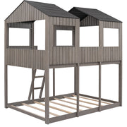 Bunk Bed With Roof, Window, Guardrail, Ladder - R&R Furniture Gallery (Fountain Valley, CA)