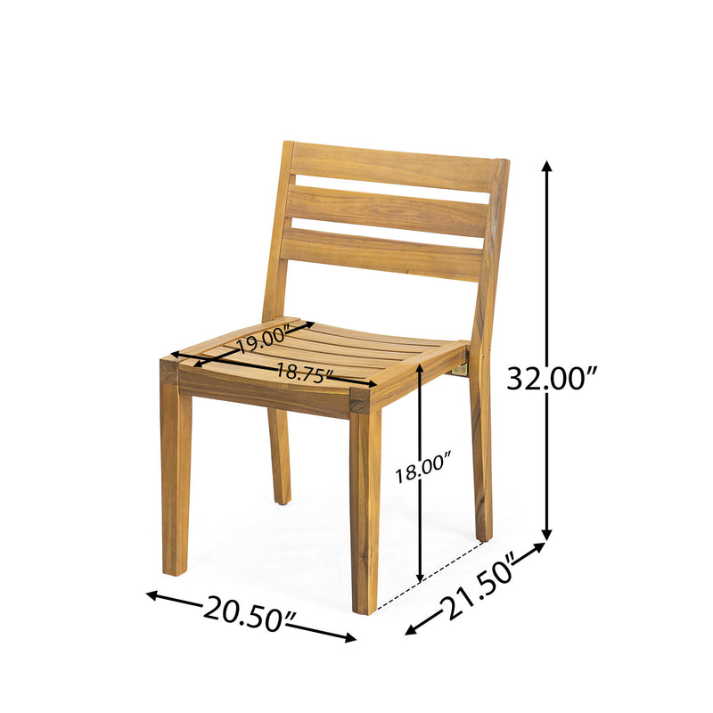 Noble House outdoor 3-piece dining set with teak wood table and chairs, perfect for patio or garden outdoor dining.