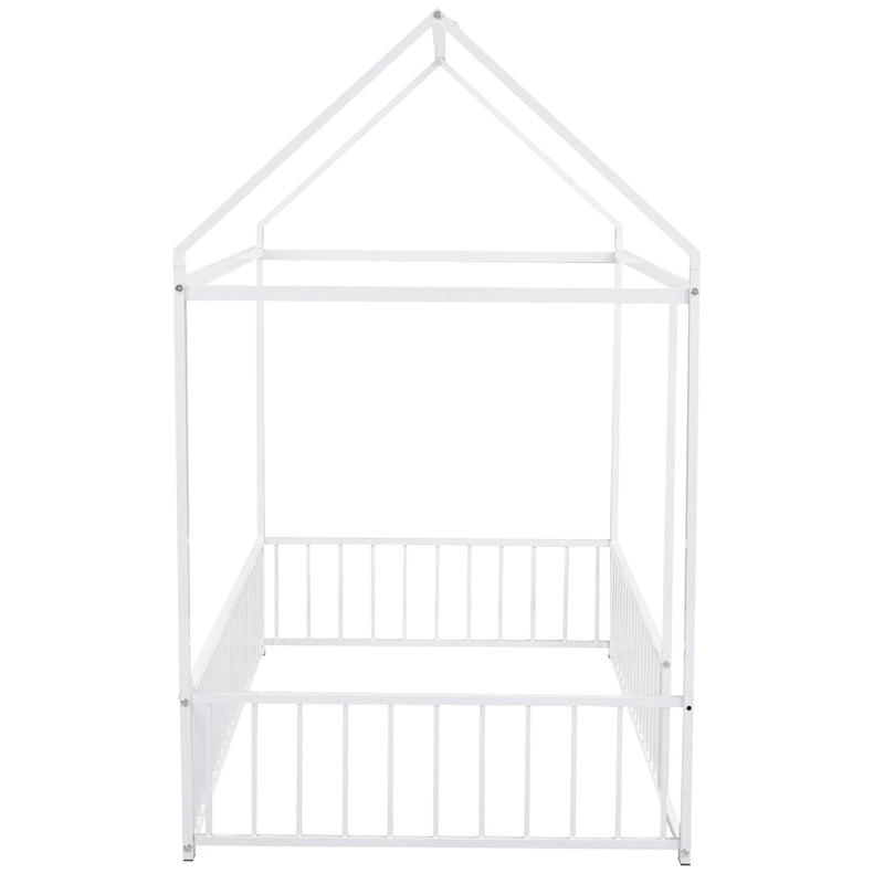 Metal Bed House Bed Frame With Fence - R&R Furniture Gallery (Fountain Valley, CA)