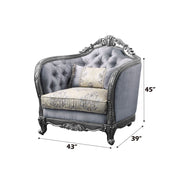 Ariadne - Chair With Pillow - Fabric & Platinum - R&R Furniture Gallery (Fountain Valley, CA)
