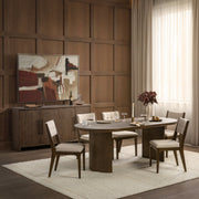 Estelle - Oval Dining Table - Soft Cocoa - R&R Furniture Gallery (Fountain Valley, CA)