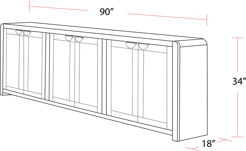 Escape - Console With Reversible Panel Doors - Glazed Natural Oak / Natural Cane - R&R Furniture Gallery (Fountain Valley, CA)