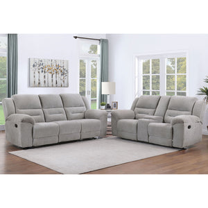 Sebring - 2 Piece Upholstered Reclining Sofa Set With Manual Recline - Gray