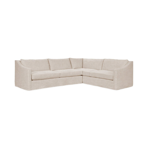 Classic Home Kipton upholstered corner sectional with plush cushions and fabric upholstery, showcasing its modern stationary design.