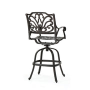 Outdoor Cast Aluminum Swivel Bar Stool With Scrolled Arms - Bronze - R&R Furniture Gallery (Fountain Valley, CA)
