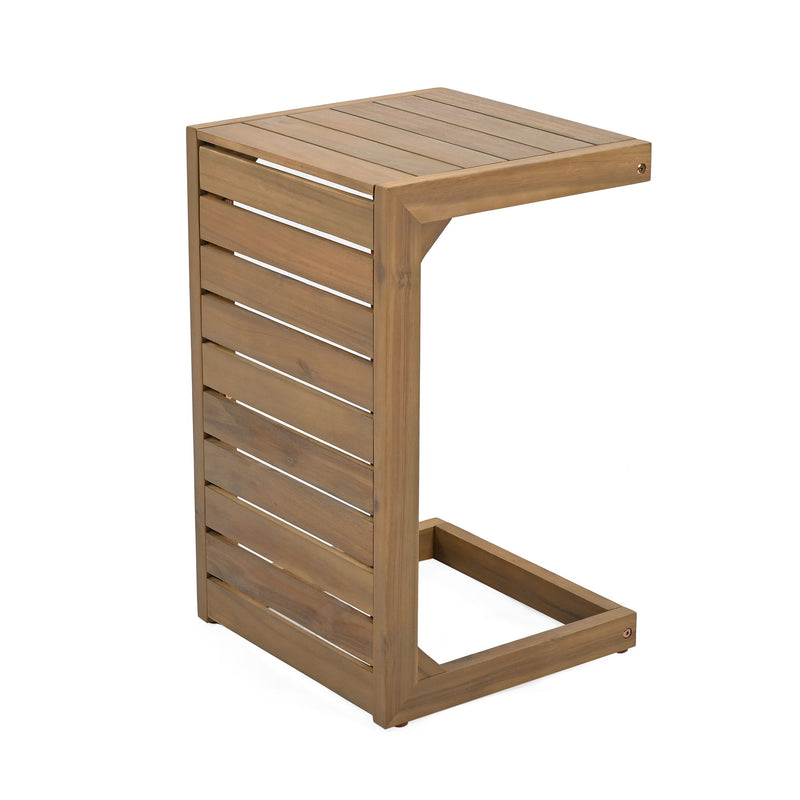 Aluminum Outdoor C - Shaped Side Table For Patio - R&R Furniture Gallery (Fountain Valley, CA)