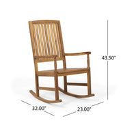 Muse - Outdoor Acacia Rocking Chair With Slat Design - Teak - R&R Furniture Gallery (Fountain Valley, CA)