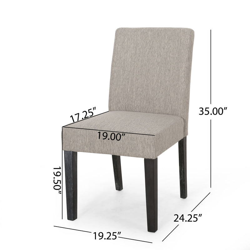 Contemporary Noble House dining chair with upholstered seat and tapered wooden legs, part of a stylish chair set.
