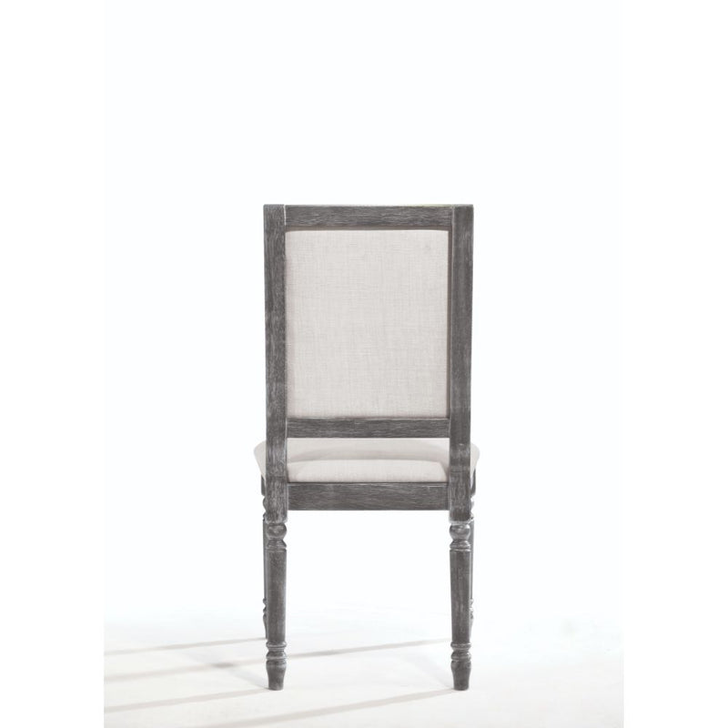 Leventis - Side Chair (Set of 2) - Cream Linen & Weathered Gray - R&R Furniture Gallery (Fountain Valley, CA)