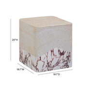 Brut - Concrete Indoor / Outdoor Side Table - Travertine & Breccia - R&R Furniture Gallery (Fountain Valley, CA)