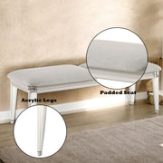 Laveda - Bench - Light Gray Boucle & Pearl White - R&R Furniture Gallery (Fountain Valley, CA)