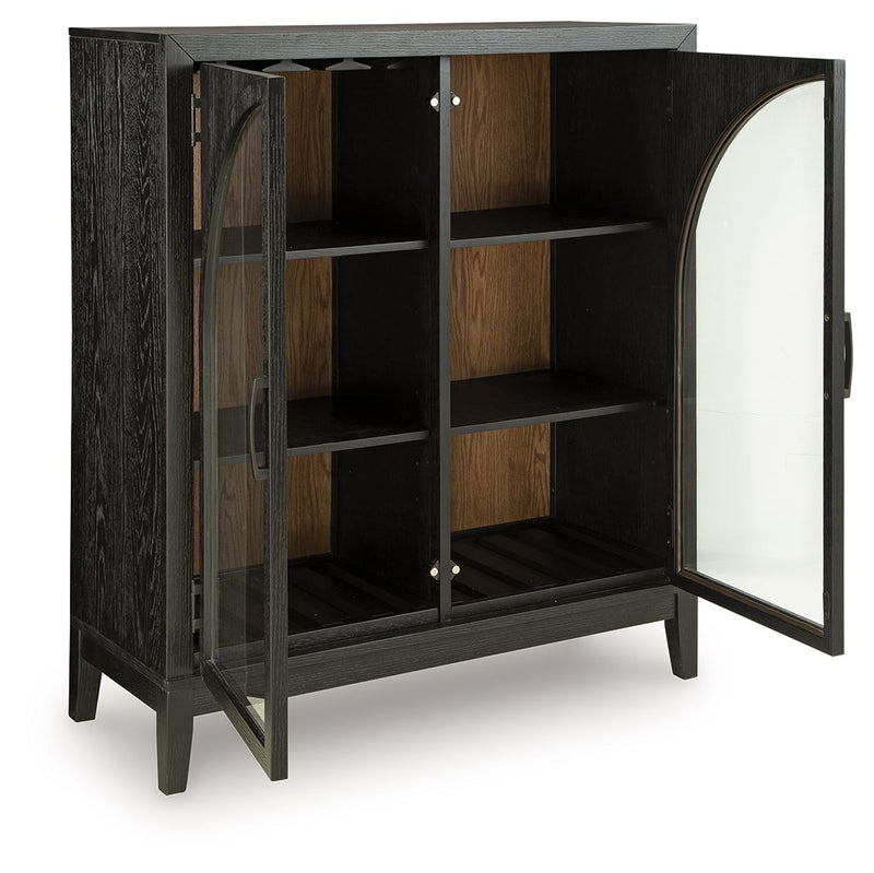Armenleigh - Bar Cabinet - Black / Brown - R&R Furniture Gallery (Fountain Valley, CA)