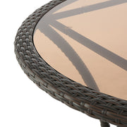 Outdoor Table With Woven Rattan Design - Brown - R&R Furniture Gallery (Fountain Valley, CA)