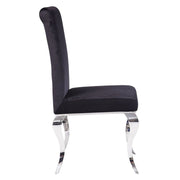 Fabiola - Side Chair (Set of 2) - Black Fabric & Stainless Steel - R&R Furniture Gallery (Fountain Valley, CA)