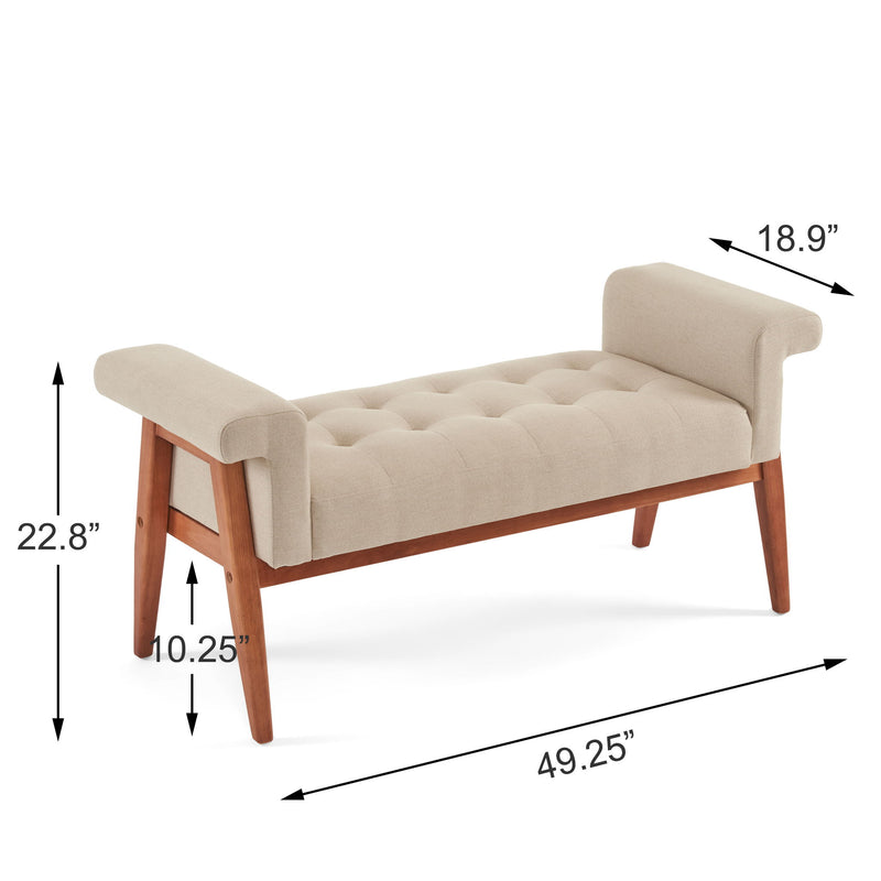 Elegant Tufted Ottoman - Beige / Brown - R&R Furniture Gallery (Fountain Valley, CA)