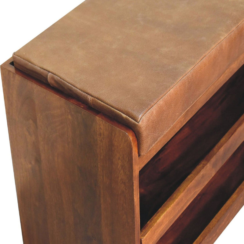 Buffalo - Hide Pull Out Shoe Storage Bench - R&R Furniture Gallery (Fountain Valley, CA)