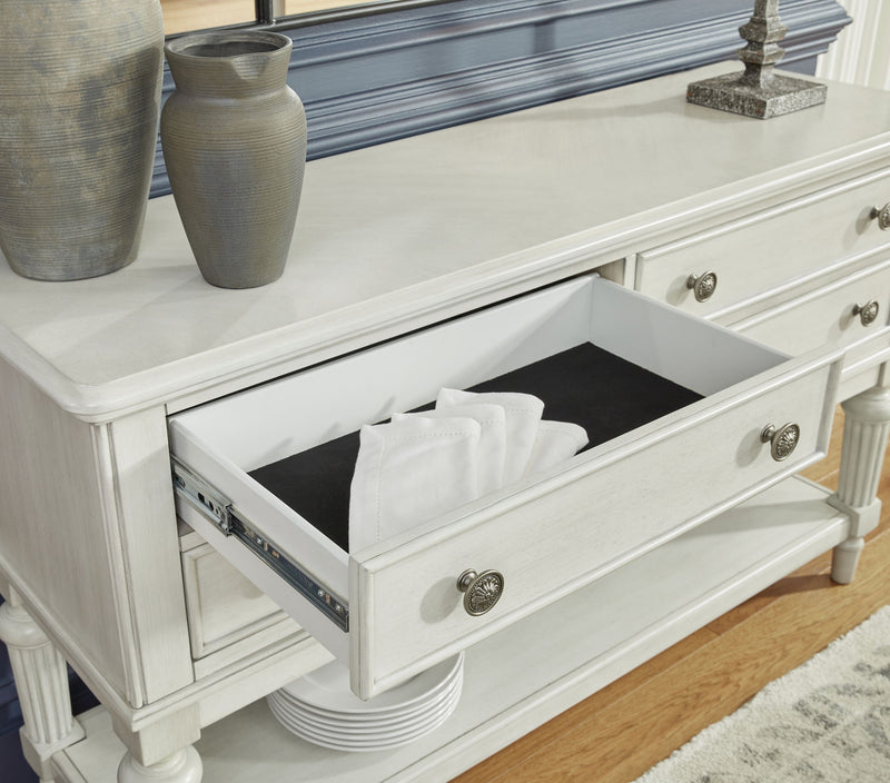 Montelaine - Dining Room Server - Antique White - R&R Furniture Gallery (Fountain Valley, CA)