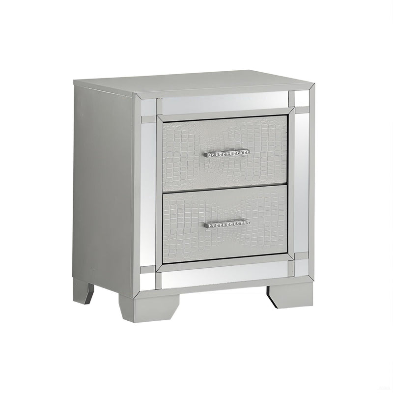 Silver champagne Madison accent nightstand by Glory Furniture with sleek design and modern finish.