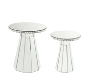 Lotus - 20" Accent Table - Mirrored, Faux Ice Cube Crystals - R&R Furniture Gallery (Fountain Valley, CA)