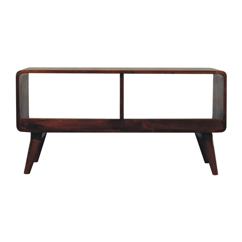 Curved Double Slot Media Unit - Dark Brown - R&R Furniture Gallery (Fountain Valley, CA)