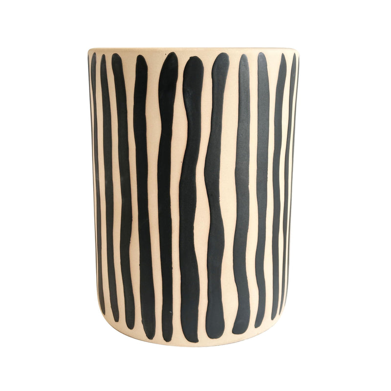 Tempest - Ceramic Table - Black Stripes - R&R Furniture Gallery (Fountain Valley, CA)