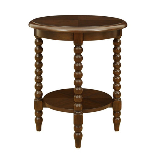 Philippe - Round End Table With Shelf - Brown - R&R Furniture Gallery (Fountain Valley, CA)