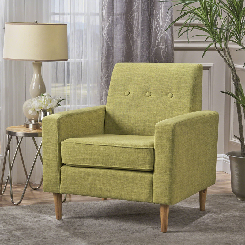 Nebulize - Upholstered Fabric Club Chair With Button Tufted And Square Off Arm And Back - R&R Furniture Gallery (Fountain Valley, CA)