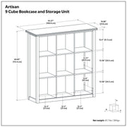 Simpli-Home Artisan cube storage organizer with multiple square compartments, ideal for organizing small items and accessories.