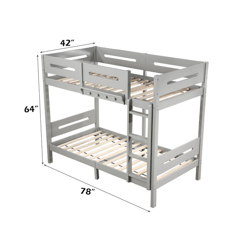 Edah - Twin Over Twin Bunk Bed - Gray - R&R Furniture Gallery (Fountain Valley, CA)