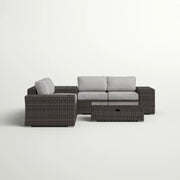 Modern Patio Rattan Sectional Set With Cushions - R&R Furniture Gallery (Fountain Valley, CA)